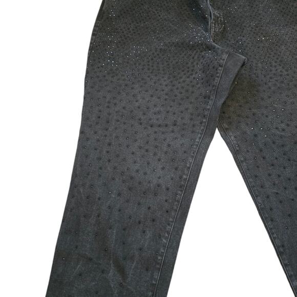 Lane Bryant Black Boyfriend Fit Jeans With Rhinestone Party Plus Size 26 - Picture 11 of 13